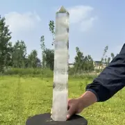 Top 2.12kg Natural Clear quartz Point Quartz Crystal Obelisk wand Reiki Tower