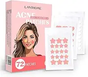 Acne Patches, 72 Pack with Multiple Sizes, Star and Heart Shapes, 6-8 Hour Treatment