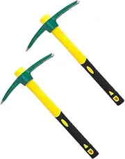 Multipurpose Heavy Duty Pickaxe and Mattock Hand Tool for Digging, Weeding, and Camping Activities