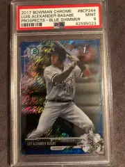 2017 Bowman Chrome 1st Luis Alexander Basabe Blue Shimmer Refractor PSA 9POP 1
