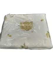 Vtg Pequot Percale Yellow Sweetheart Rose Flora Full Double Fitted Bed Sheet NIP