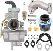 PZ20 Carburetor for Kazuma Baja 50cc 70cc 90cc 110cc 125cc TaoTao 110B NST SunL Chinese Quad 4 Stroke ATV 4 Wheeler Go Kart Dirt Bike Honda CRF50F XL75 CRF80F XR50R with Air Fuel Filter