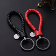 2PCS Car Keychain Leather Rope Strap Weave Keyring Key Ring Chain Key Accessory (for: Morris)