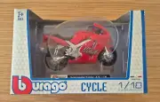 BBURAGO CYCLE SCALE 1:18 KAWASAKI NINJA ZX- 7R MOTORCYCLE MODEL 11728 RED