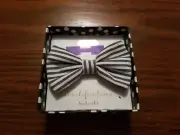 Navy Stripe Bow Bracelet by Mud Pie, "Bows before Beaus" NIB