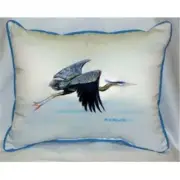 Betsy Drake ZP327 Eddies Blue Heron Throw Pillow- 20 x 24 in.