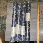 York Wallcoverings Dark Blue Back Ground Floral Print Wallpaper 4 Double Rolls
