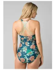 NWT Prana Womens Kayana 34 D-cup One Piece Swimsuit bathing suit small floral