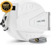 20M Retractable Garden Hose Reel, Wall Mounted, Auto Rewind, 180° Swivel Nozzle