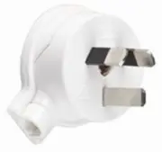 HPM PLUG TOP 32A 10mm Side Entry, 2 Flat Pin,U-Shaped Earth,45° Cord Entry WHITE