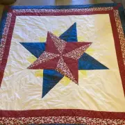 Handmade Mariners Compass lap quilt