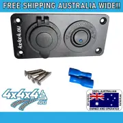 Aluminium Double 12V Socket Panel - USB / Voltmeter / Switch - Free Shipping!