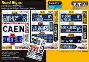 1/16 Metal Road Signs from D-Day, Ardennes, Battle of the Bulge-Bastonge