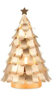 Scentsy Treetops Glisten Gold Metal Christmas Tree Full-Size Wax Warmer NEW