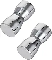 OSALADI 2pcs Shower Glass Door Knob Round Back-to-Back Handle Double Door Pull for Bathroom Shower Screen Handles
