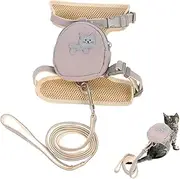 Adjustable Cat Harness and Leash Kit for Outdoor Walking Comfortable Pet Walking Rope with Backpack Design for Kittens and Cats