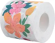 1 Roll Colorful Printed Roll Paper Toilet Paper with Safe Pulp Soft Texture Creative Patterns for Bathroom and Dining Table Decor