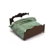 Drums and Crates 1/72 Miniature Furniture Classic Wooden Double Bed Type 1