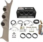 GlowShift 1999-2007 Tan Ford Superduty Package w/Tinted 7 Color 60 PSI Boost 2400 EGT & Trans Temp Gauges