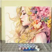 Creative Canvas: Yellow Haired Girl Paint by Numbers Kit - DIY Acrylic Painting