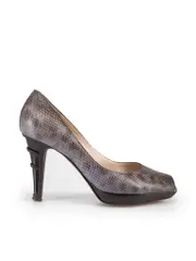 Purple Snakeskin Animal Print Peep Toe Heels