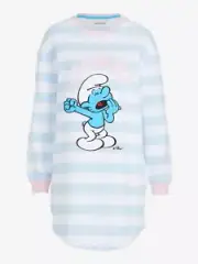 NEW PETER ALEXANDER WOMENS LONG SLEEVE SLEEP TEE NIGHTIE SMURFS M RRP$89.95