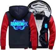 [GLLUSA] Mens Hoodie Sweatshirt Sweater for Rainbow Six Siege Print Unisex Hoodies Winter Jumper Warm Jacket Full Zip Hooded Coat Long Sleeve Tops - Teen Gift