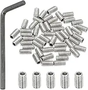 uxcell 1/4-20x1/2 Internal Hex Socket Set Grub Screws, 50 Pcs 304 Stainless Steel Cup Point Set Screw with Hex Key Wrench for Door Handles Bathroom Fixtures