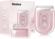 Akunbem Electric Razor for Women - Mini Bikini Trimmer - Shaver for Pubic, Legs, Arm & Body - Painless Hair Removal Device - Cordless Wet & Dry Use