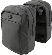 Retrospec Sidekick Duo Dual Sided Bike Bags - Waterproof Large Capacity Saddlebag Panniers with Laptop Sleeve, Reflective Rain Cover & Carry Strap for Rear Bike Rack