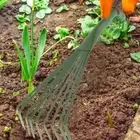 15.5 Inch 9Teeth Garden Rake Iron Leaf Broom Gardening Tools Hand Rake Lawns