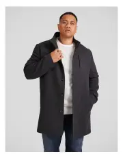 [Johnny Bigg] Gage Wool Blend Coat in Charcoal