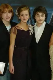Rupert Grint Emma Watson and Daniel Radcliffe attend the UK Premi- 2004 Photo