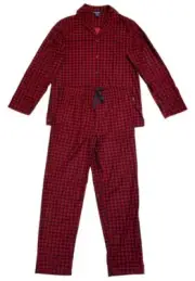 Nautica Men's Ultra Soft Fleece Plaid Lounge Pajama Set Cozy Shirt and Pants PJ