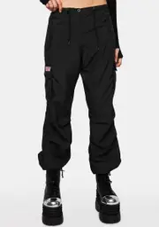 [UFO Contemporary] Black Silky Hipster Pants