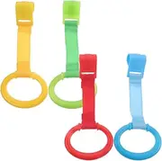 CRILSTYLEO Baby Pull Tab 4pcs Toddler Handle Ring Baby Play Gym Handle Safety Ring for Boys and Girls