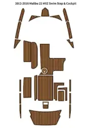 2012-2016 Malibu 22 MXZ Swim Platform Cockpit Pad Boat EVA Foam Teak Deck Floor