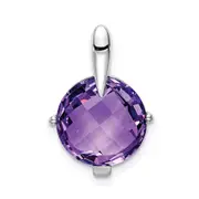 14K White Gold Amethyst Pendant
