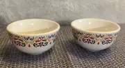 Bertolli Olive Oil Bowls Set of Two Black, Red and Gold Design 1-3/4in by 3 In