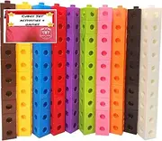 Tested by Teachers Math Counting Cubes 100PCS with Learning Guide and Zip Storage Bag – Awesome Learning Resource and Building Blocks Construction Toy. A Child Safe Autism Toy