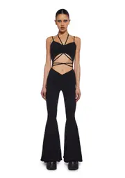 [DARKER WAVS] Reverb V-Cut Bell Bottom Jumpsuit
