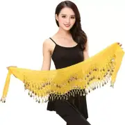 Womens Belly Dance Hip Scarf/Belly Dancing Skirt with 128 Coins/Belly Dance Belt