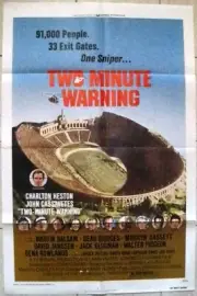 TWO-MINUTE WARNING FOLDED ONE SHEET POSTER (1976) CHARLTON HESTON FOOTBALL BLIMP