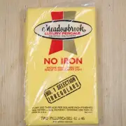 Vintage NEW Meadowbrook Luxury Percale Solid YELLOW King Pillowcases