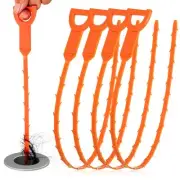 Drain Clog Remover Snake 20in 4Pack Flexible and Durable for Sinks and Showers