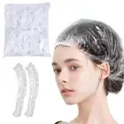 100pcs Disposable Hotel Home Shower Bathing Clear Hair Hats US Caps Elastic C1X0