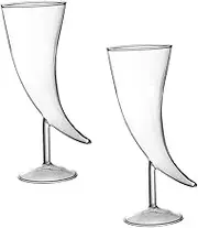 DONFAMDS 2Pcs Horn Goblet Creative Glass Cocktail Glasses for Whiskey and Wine Lightweight Design Stable Base Food Grade Safety Glass for Parties and Gatherings