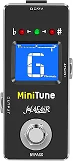 Mini Chromatic Tuner Pedal, Electric Guitar and Bass High Precision ±1 Digital Tuner with Fast and Accuate Pitch Calibration and Flat Tuning A0(27.5Hz) -C8(4186Hz)