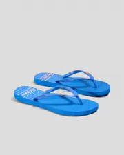 [Roxy] Roxy Girls' Viva Stamp Flip Flops Slippers in Blue Jay Size 04 04 Blue Jay