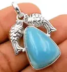 Fish Natural Owyhee Opal 925 Solid Sterling Silver Pendant Jewelry @B16-9